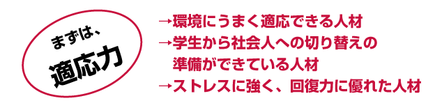 まずは、適応力